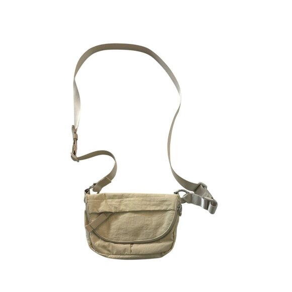 Small Beige Crossbody Bag With Adjustable Strap & Zip Pocket - Picture 1 of 8